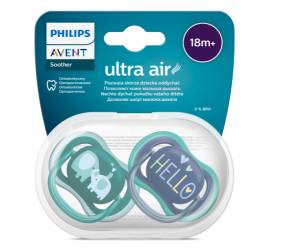 Avent SCF349/18 Suzete Ultra Air 18+ luni elefant/hello 2 bucati