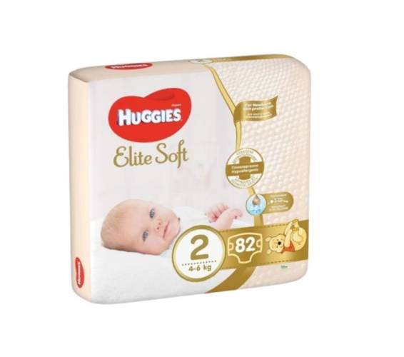 Huggies Elite Soft nr. 2 (4-6 kg) 82 bucati