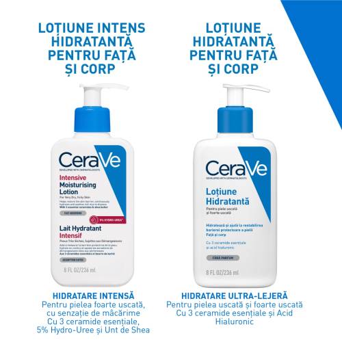 CeraVe Lotiune Intens Hidratanta fata si corp, piele foarte uscata, 236 ml