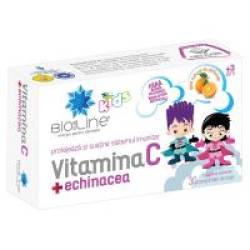Vitamina c + echinacea, pentru copii 30cpr BIO SUN LINE