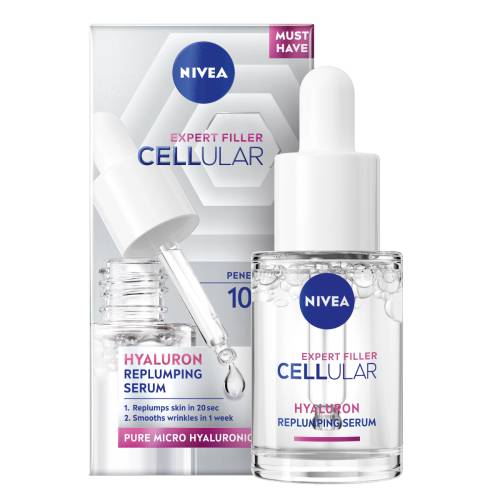 Ser facial antirid cu Acid Hyaluronic Cellular Expert Filler, 15ml, Nivea