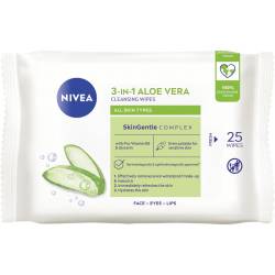 Servetele demachiante 3 in 1 cu aloe vera, 25 bucati, Nivea