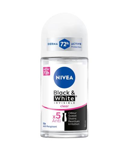 Deodorant roll-on pentru femei Black & White, 50ml, Nivea