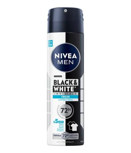 Deodorant spray pentru barbati Black & White Fresh, 150ml, Nivea