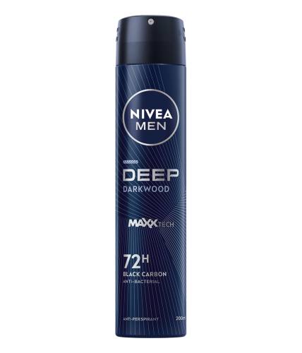Deodorant spray pentru barbati Deep Darkwood Black Carbon, 200ml, Nivea