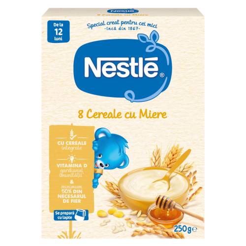 Mix 8 Cereale cu miere de la 12 luni, 250g, Nestle