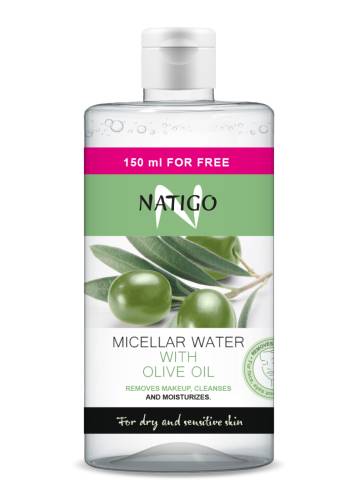 Apa micelara cu ulei de masline, 650ml, Natigo