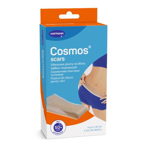 Plasturi siliconici pentru cicatrici Cosmos Scars, 7.2*5 cm, 5 bucati, Hartmann