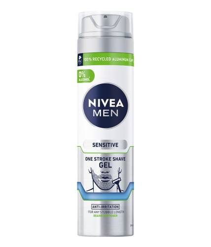Gel de ras Men Sensitive One Stroke, 200ml, Nivea