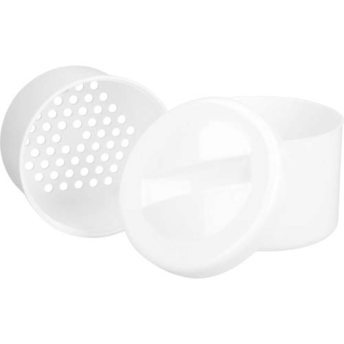 Prothesenbehälter m.Deckel u.Einsatz weiß 1 St