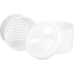 Prothesenbehälter m.Deckel u.Einsatz weiß 1 St