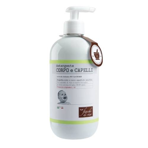 Gel de curatare pentru corp si par cu extract de orez si nalba bio 0 luni+, 400ml, Fiocchi di Riso