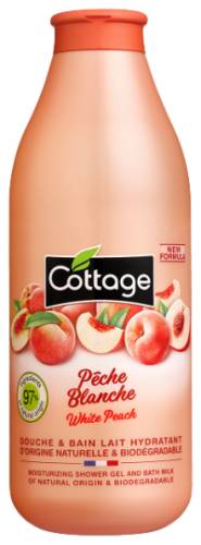 Gel de dus si lapte de baie White Peach, 750ml, Cottage