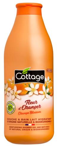 Gel de dus si Lapte de baie cu flori de portocal, 750ml, Cottage