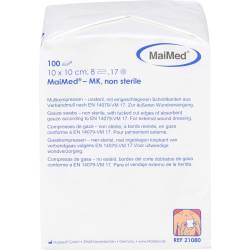 Mullkompressen 10x10 cm unsteril 8fach 100 St