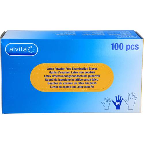 Alvita Latex Unt.Handschuhe unsteril puderfrei M 100 St