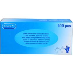 Alvita Nitril Unt.Handschuhe unsteril puderfrei L 100 St