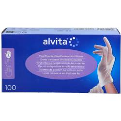 Alvita Vinyl Unt.Handschuhe unsteril puderfrei S 100 St