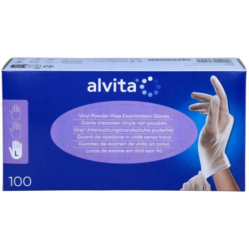 Alvita Vinyl Unt.Handschuhe unsteril puderfrei L 100 St