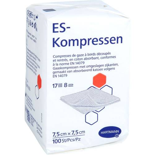 Es-Kompressen unsteril 7,5x7,5 cm 8fach 100 St
