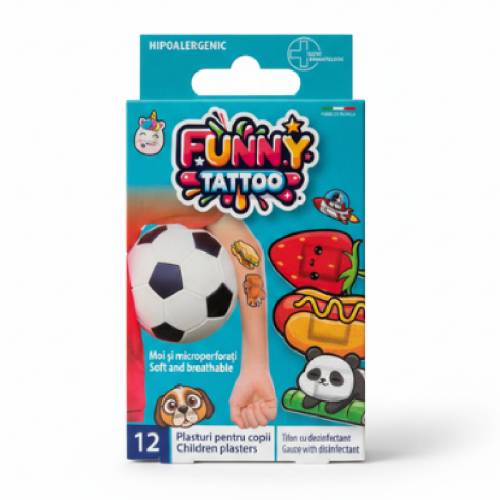 Plasturi pentru copii, Funny Tattoo, 12 bucati