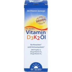 Vitamin D3K2 Öl 800 I.E.+20 µg D3+K2 Dr.Jacob's 20 ml