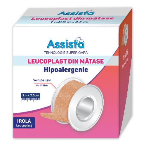 Leucoplast din matase, 5m*2.5cm, Assista
