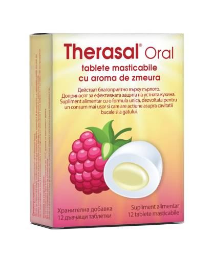 Therasal cu aroma de zmeura, 12 tablete masticabile, Vedra
