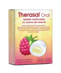 Therasal cu aroma de zmeura, 12 tablete masticabile, Vedra
