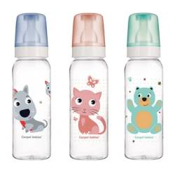 Canpol 11/845 babies biberon gat ingust cu manere 250ml PP cute animals