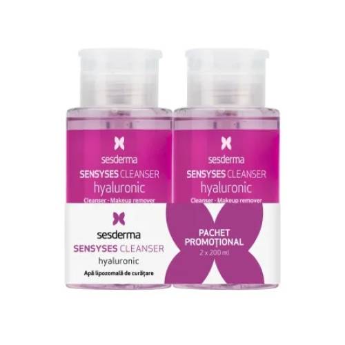 Pachet Lotiune pentru curatarea tenului Sensyses Hyaluronic, 2 x 200 ml, Sesderma