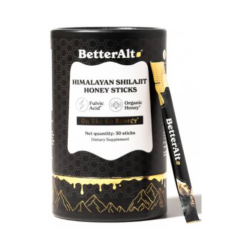 Pliculete de Shilajit din Himalaya si Miere cu 75% Acid Fulvic BetterAlt, 30 bucati, GNC