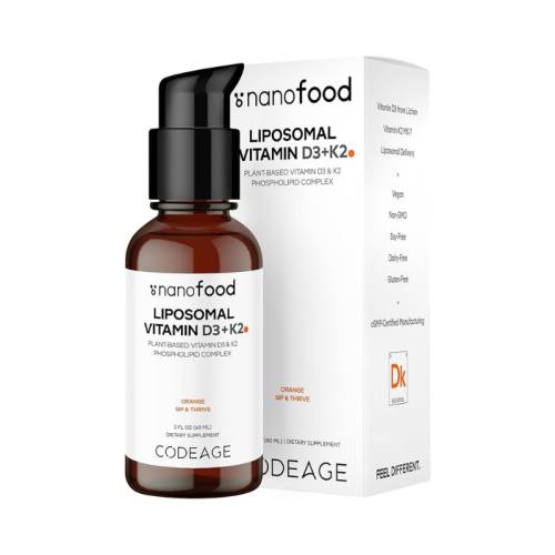 Vitamina D3+K2 Lipozomala cu aroma de portocala CodeAge, 59.2ml, GNC