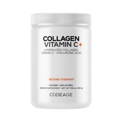 CodeAge Collagen Vitamin C+ Colagen hidrolizat cu vitamina C si Acid Hialuronic, 283g, GNC
