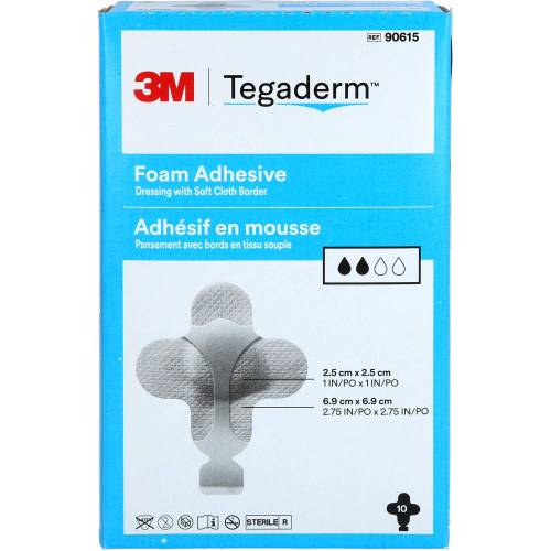Tegaderm Foam Adhesive 6,9x6,9 cm kreuzf.90615 10 St