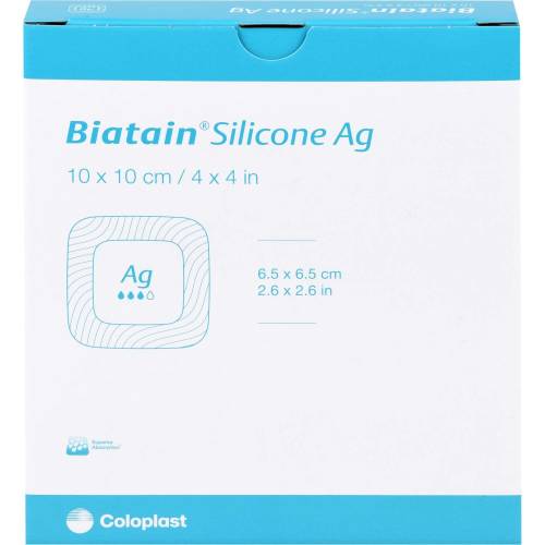 Biatain Silicone Ag Schaumverband 10x10 cm 5 St