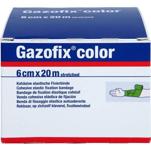 Gazofix color Fixierbinde kohäsiv 6 cmx20 m grün 1 St