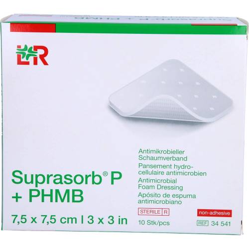 Suprasorb P+Phmb Schaumverband 7,5x7,5 cm 10 St