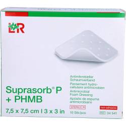 Suprasorb P+Phmb Schaumverband 7,5x7,5 cm 10 St
