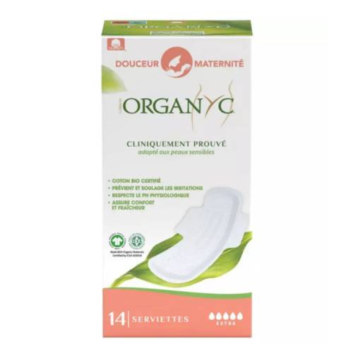 Absorbante intime extra pentru perioada de dupa nastere, 14 bucati, Organyc