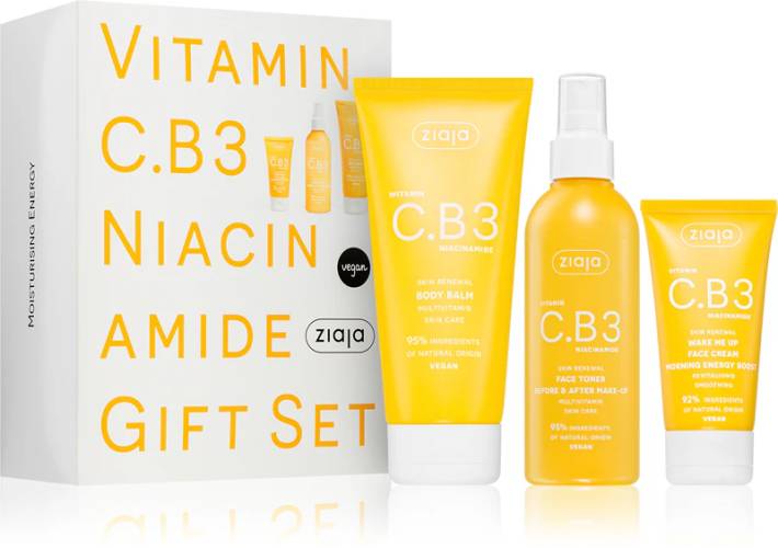 Ziaja Set vitamina C niacinamida (gel curatare + crema fata wake me up+ lotiune tonica)