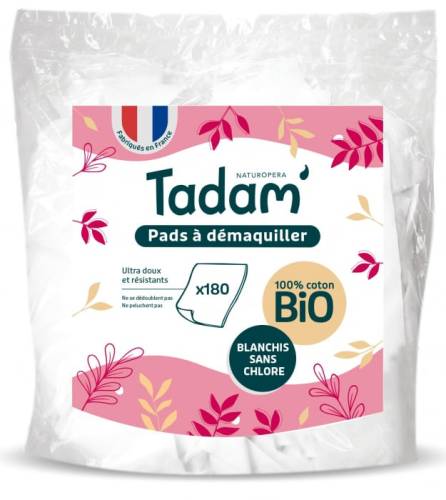 Dischete demachiante dreptunghiulare din bumbac bio, 150 bucati, Tadam