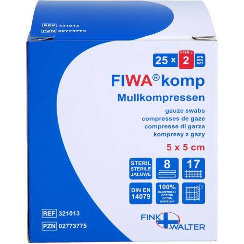Mullkompressen 5x5 cm steril 8fach 50 St
