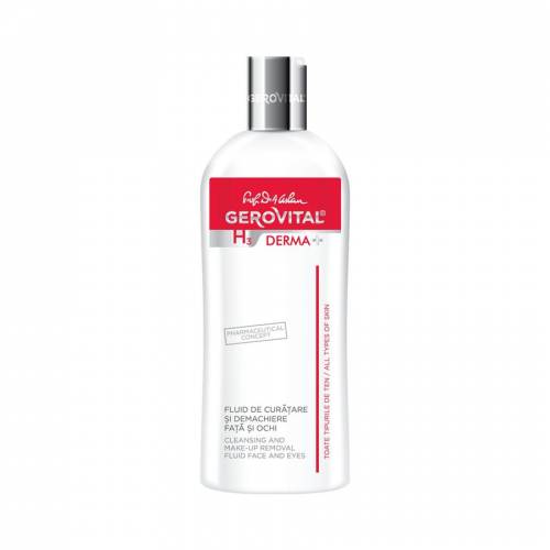 GEROVITAL H3 DERMA+ FLUID DE CURATARE SI DEMACHIERE FATA SI OCHI 200ML