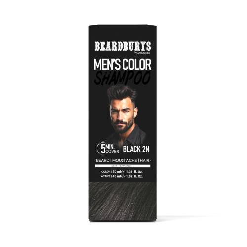 Vopsea semipermanenta pentru par barba si mustata Black 2N, 75ml, Beardburys