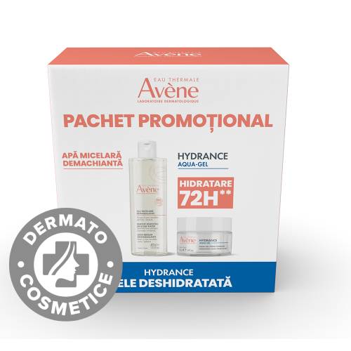 Pachet Hydrance Aqua gel 50ml + Apa micelara demachianta 400ml, Avene