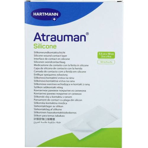 Atrauman Silicone steril 7,5x10 cm Kompressen 10 St