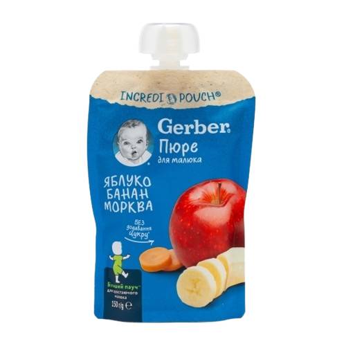 Piure mere banana morcov,150g, Gerber