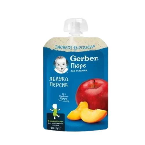 Piure mere si piersica, 150g, Gerber