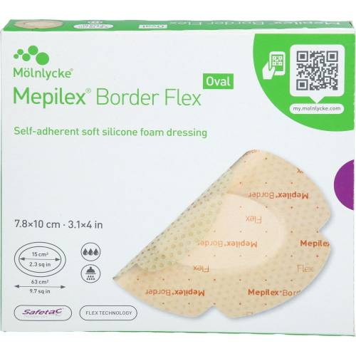 Mepilex Border Flex Schaumverb.haft.7,8x10 cm oval 5 St